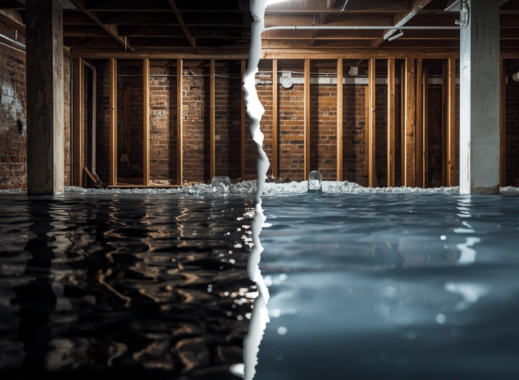 A flooded basement